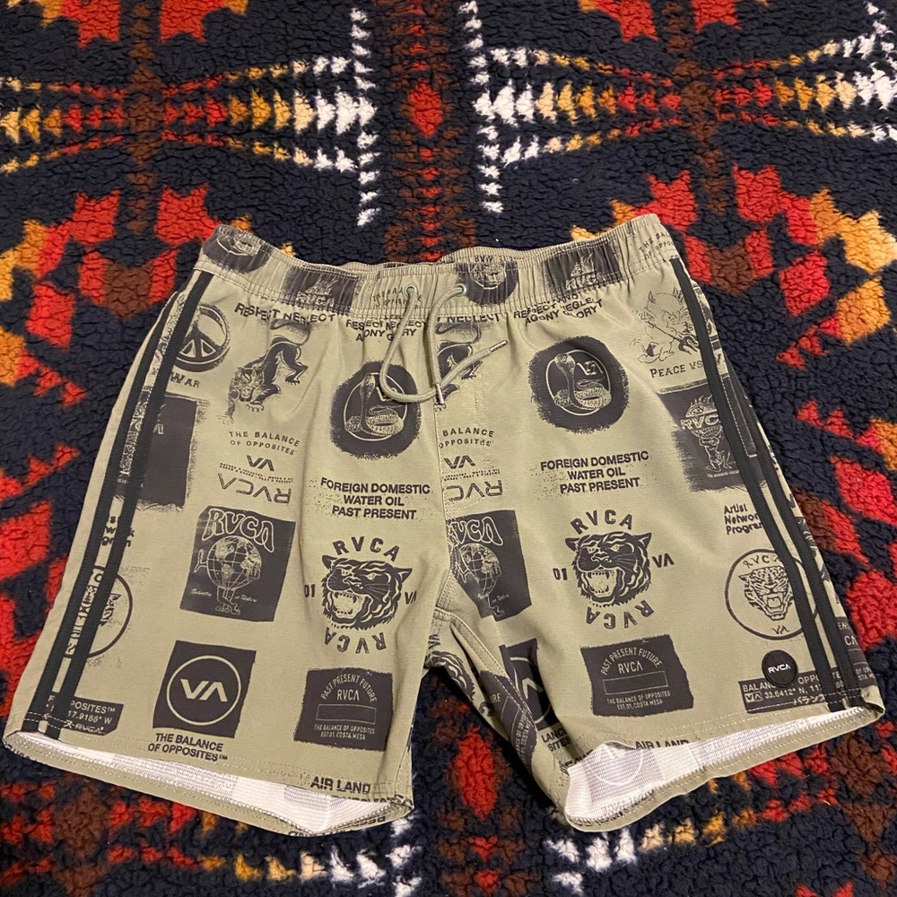 COPY - RVCA swim trunks size Large. Great quality and have flex material.